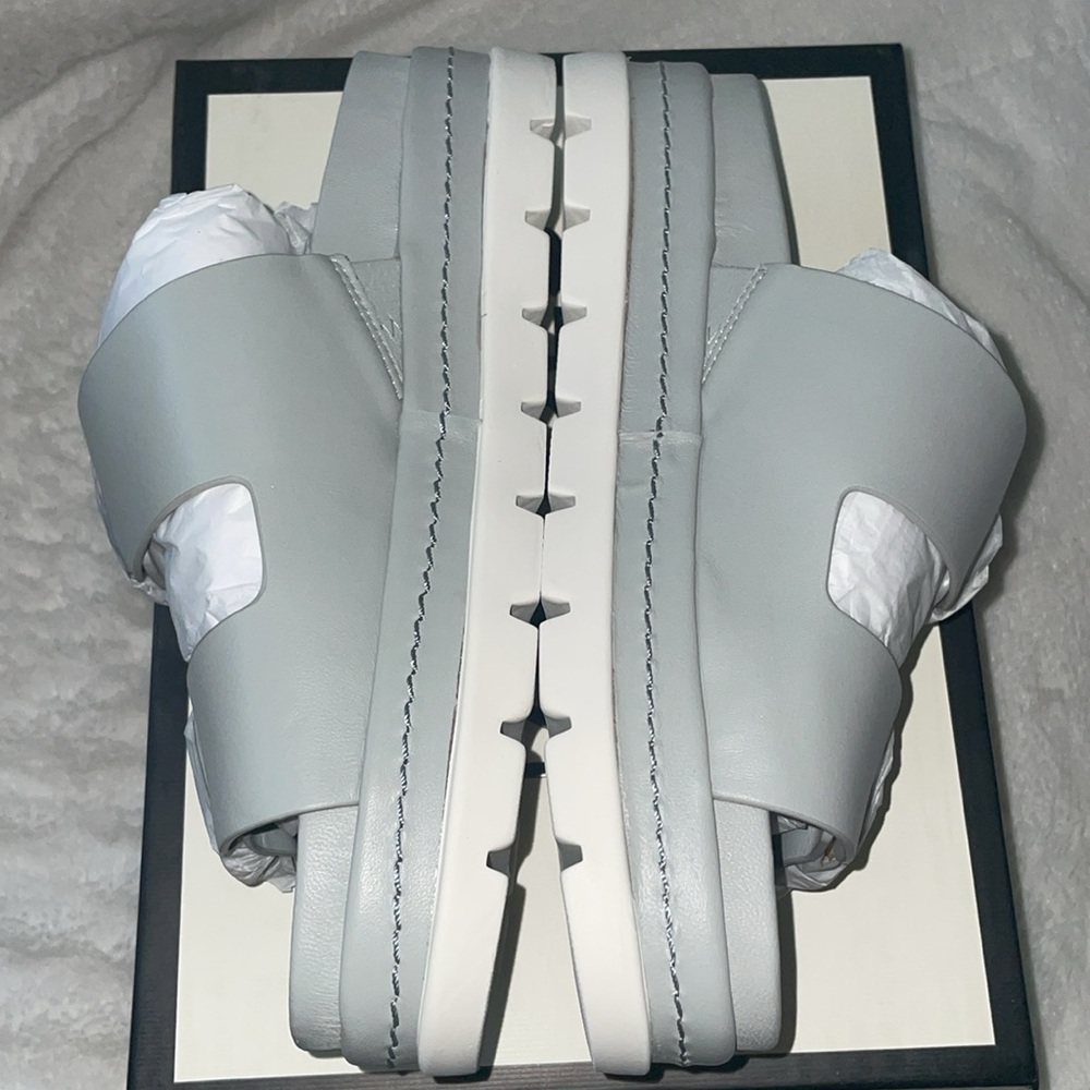 NWT J/SLIDES BAHA Light Grey Leather Sandal - Picture 11 of 14